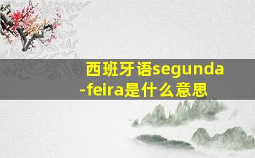 西班牙语segunda-feira是什么意思