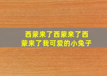 西蒙来了西蒙来了西蒙来了我可爱的小兔子