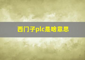 西门子plc是啥意思