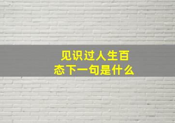 见识过人生百态下一句是什么