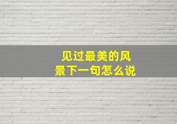 见过最美的风景下一句怎么说