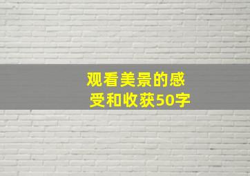 观看美景的感受和收获50字