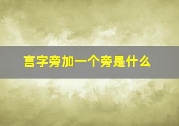 言字旁加一个旁是什么