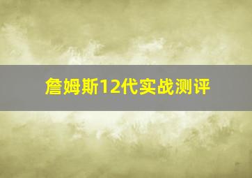 詹姆斯12代实战测评