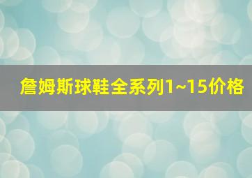 詹姆斯球鞋全系列1~15价格