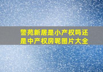 警苑新居是小产权吗还是中产权房呢图片大全