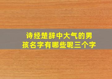 诗经楚辞中大气的男孩名字有哪些呢三个字