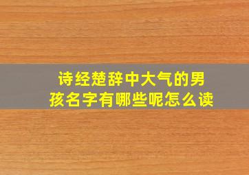 诗经楚辞中大气的男孩名字有哪些呢怎么读