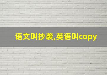 语文叫抄袭,英语叫copy