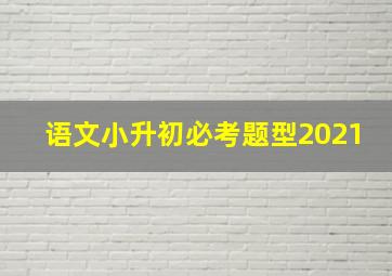 语文小升初必考题型2021