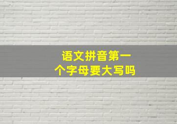 语文拼音第一个字母要大写吗