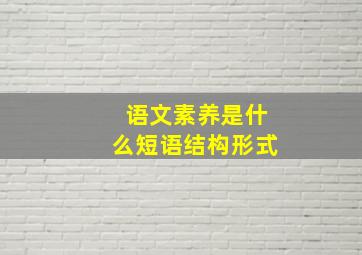 语文素养是什么短语结构形式