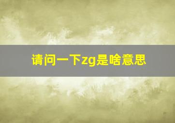 请问一下zg是啥意思