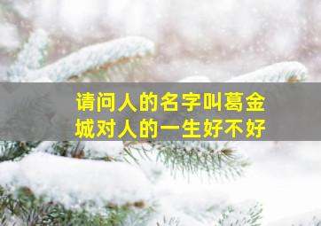 请问人的名字叫葛金城对人的一生好不好