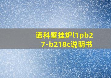 诺科壁挂炉l1pb27-b218c说明书