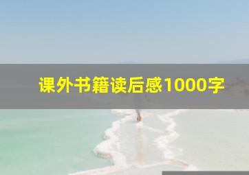 课外书籍读后感1000字