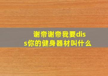 谢帝谢帝我要diss你的健身器材叫什么