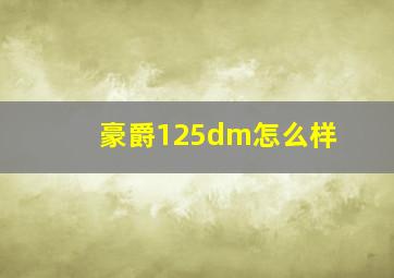 豪爵125dm怎么样