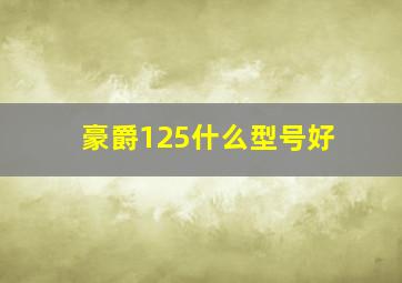 豪爵125什么型号好