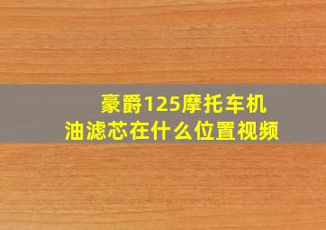 豪爵125摩托车机油滤芯在什么位置视频