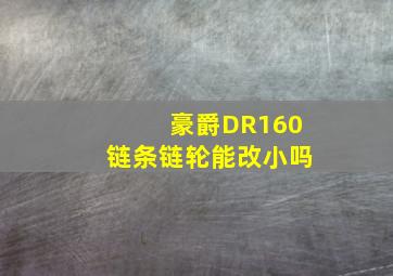 豪爵DR160链条链轮能改小吗