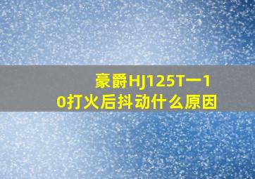 豪爵HJ125T一10打火后抖动什么原因