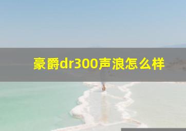 豪爵dr300声浪怎么样