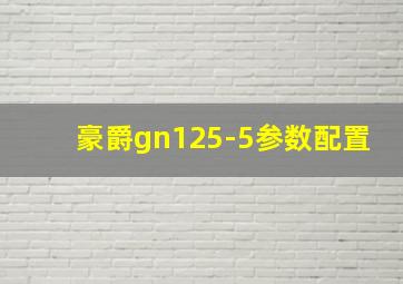 豪爵gn125-5参数配置