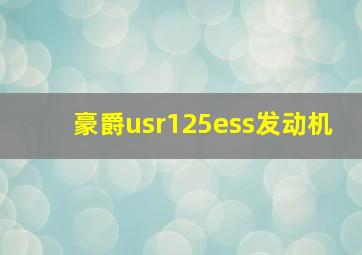 豪爵usr125ess发动机