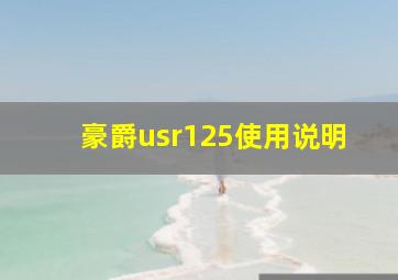 豪爵usr125使用说明