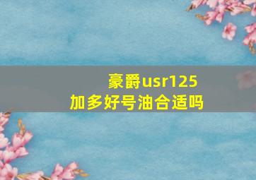 豪爵usr125加多好号油合适吗