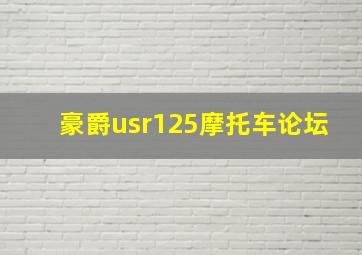 豪爵usr125摩托车论坛