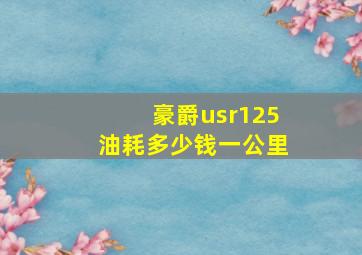 豪爵usr125油耗多少钱一公里