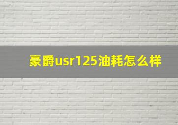 豪爵usr125油耗怎么样