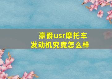 豪爵usr摩托车发动机究竟怎么样