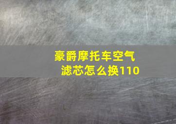 豪爵摩托车空气滤芯怎么换110