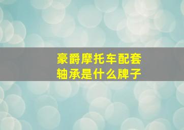 豪爵摩托车配套轴承是什么牌子