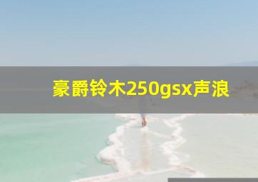 豪爵铃木250gsx声浪