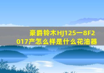 豪爵铃木HJ125一8F2017产怎么样是什么花油器