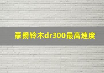 豪爵铃木dr300最高速度