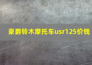 豪爵铃木摩托车usr125价钱