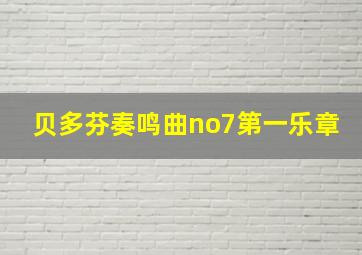 贝多芬奏鸣曲no7第一乐章