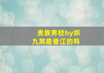 贵族男校by郑九煞是晋江的吗