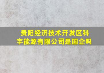 贵阳经济技术开发区科宇能源有限公司是国企吗