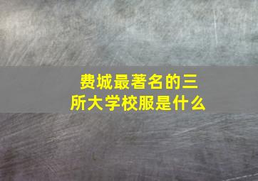 费城最著名的三所大学校服是什么