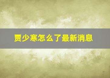 贾少寒怎么了最新消息