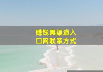 赚钱黑渠道入口网联系方式