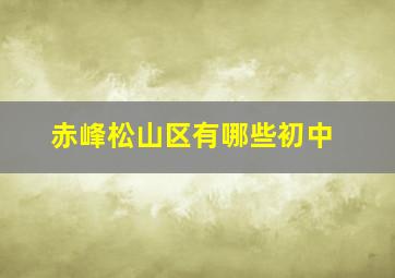 赤峰松山区有哪些初中