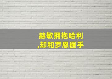 赫敏拥抱哈利,却和罗恩握手