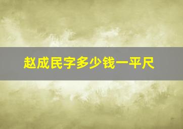 赵成民字多少钱一平尺